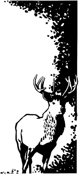Buck with huge rack vinyl decal. Customize on line. Hunting 054-0115